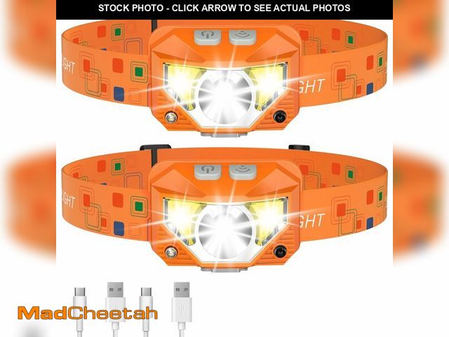 Lot 74-14210784 - LHKNL Headlamp Flashlight, Lumen Ultra-Light Bright LED Rechargeable Headlight with White Red Light,...