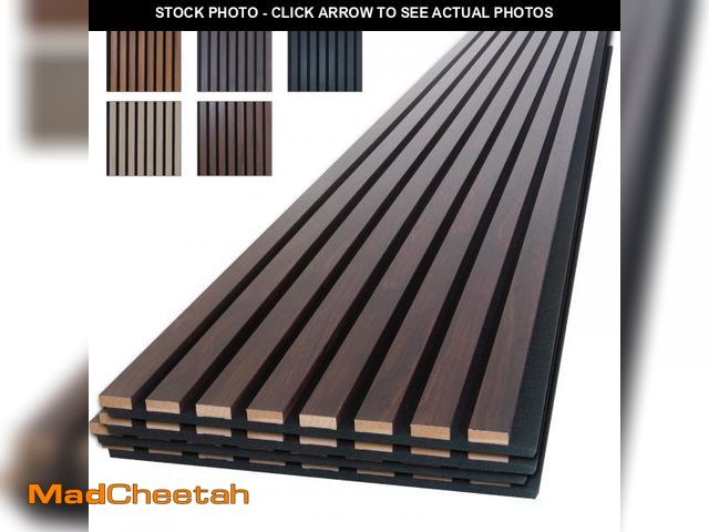 Lot 74-12359309 - NeatiEase Wood Panels for Wall, 4-Piece 96" x 12.6" Soundproof Wood Slat Wall Panel for Interior Wal...