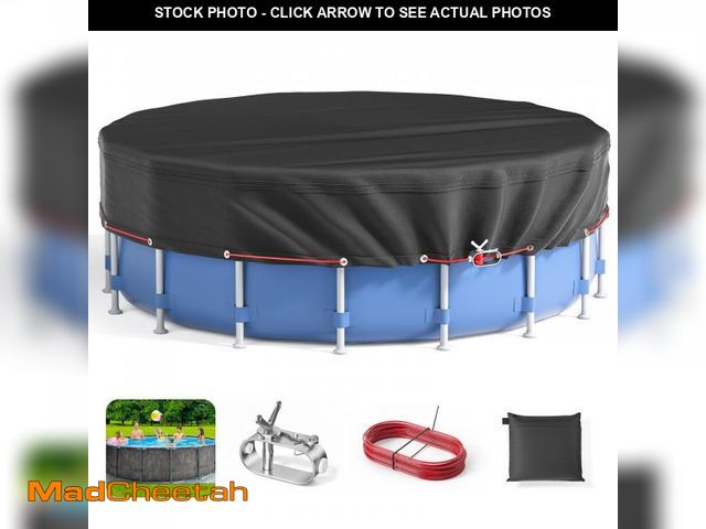 Lot 74-12302202 - 16Ft Round Pool Cover - Covers for Above Ground Pools, Inflatable Pool Cover Protector with Steel Ro...