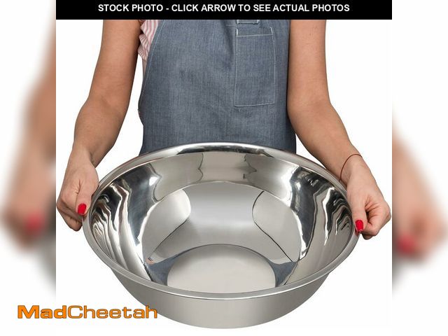 Lot 74-14284604 - WHYSKOÃ Large Mixing Bowls, Set of 3 Stainless Steel 12 Quart Bowls for Restaurants, Food Service, ...