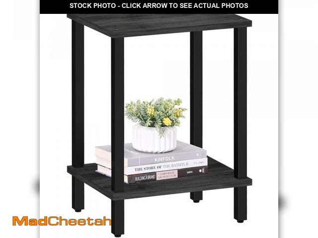 Lot 74-12126083 - TUTOTAK End Table, Side Table, Nightstand, 2-Tier Storage Shelf, Sofa Table for Small Space, Living ...