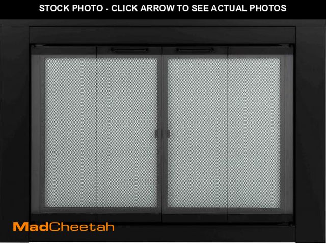 Lot 74-12130601 - Pleasant Hearth AT-1002 Ascot Fireplace Glass Door, Black, Large - UNUSED