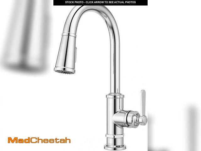 Lot 74-12210218 - Pfister, GT529-TDC, Port Haven 1.8 GPM Deck Mounted Pull Down Kitchen Faucet, Polished Chrome - UNUS...
