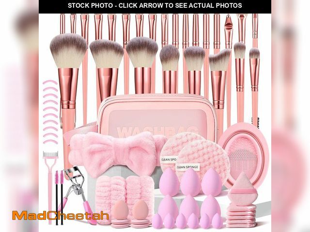 Lot 74-13243723 - HGHDBT 70Pcs Pink Makeup Brushes Set Professional Makeup Kit Multi-functional Makeup Tool Set with C...