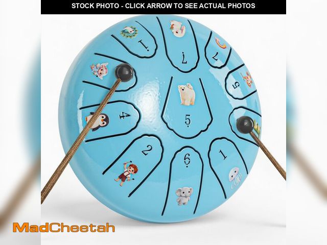 Lot 74-14302549 - Steel Drum for Kids, Garden Rain Drum, C Major Steel Tongue Handpan Drum with DIY Cartoon Stickers, ...