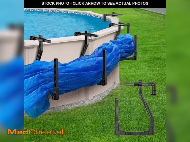Lot 74-12119385 - Pathneer Solar Cover Holder for Above Ground Pool, 4 Pack Adjustable Pool Cover Hooks Keep Solar Bla...