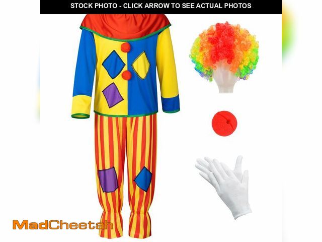Lot 74-13632282 - Yoroka 5Pcs Kids clown costume set Circus costume Boys and Girls Cosplay Costumes Quick Dress up for...