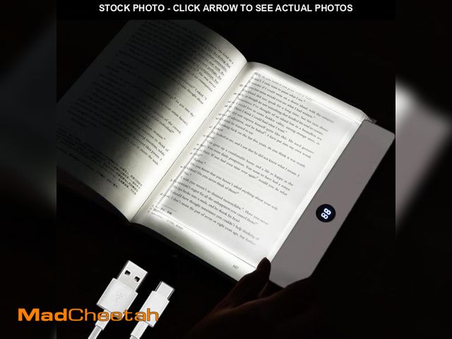 Lot 74-12433045 - AVEKI Book Light, Dimmable LED Reading Lamp 3 Color Flat Book Lamp with Timer, Portable Rechargeable...