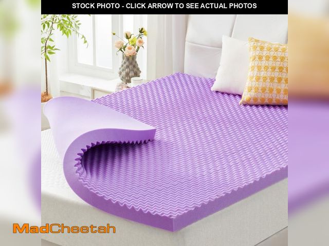 Lot 74-12490621 - BDEUS 2 inch Gel Cooling Memory Foam Mattress Topper, Memory Foam Egg Crate Mattress Topper, CertiPU...