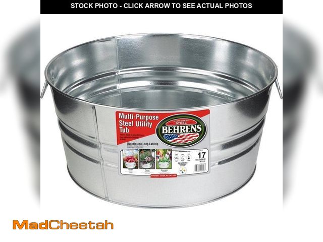 Lot 74-12584554 - *DIRTY/DENTED* Behrens 17 Gal. Galvanized Steel Round Cleaning Bucket *DIRTY/DENTED*  - USED