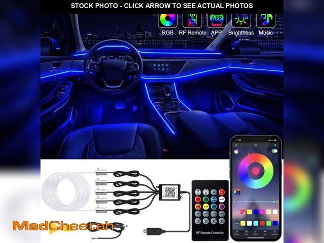 Lot 74-12437950 - Jushope Interior Car LED Strip Lights with Wireless APP and Remote Control, RGB 5 in 1 Ambient Light...