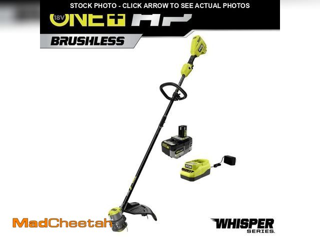Lot 74-12548255 - RYOBI ONE+ HP 18V Brushless Whisper Series 15 in. Cordless Battery String Trimmer with 6.0 Ah Batter...