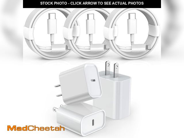 Lot 74-12697392 - 3 Pack Fast Charger iPhone,Ã£â¬ÂApple MFi CertifiedÃ£â¬â6FT iPhone Charger Fast Charging USB C ...