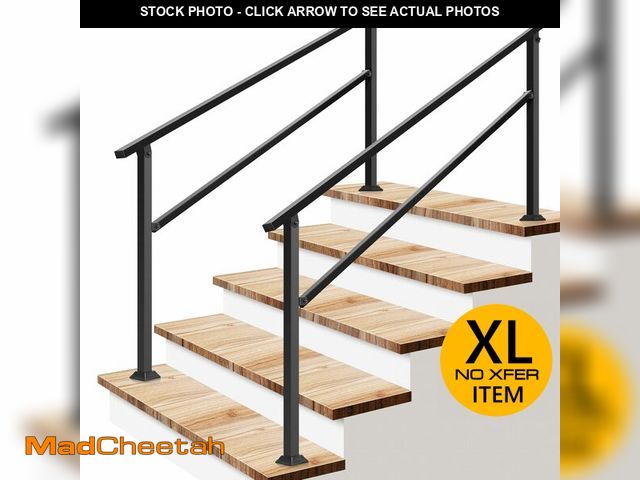 Lot 74-12568545 - (MISSING HARDWARE) VIVOSUN 2-Pack Outdoor Handrail, 5 Step Stair Handrail, 69" x 36" Fits 1 to 5 Ste...