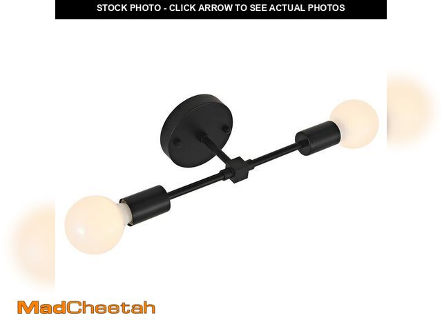 Lot 74-13566606 - BAODEN 2-Lights Matte Black Bathroom Vanity Wall Sconce Modern Industrial Wall Lamp Pole Wall Mount ...