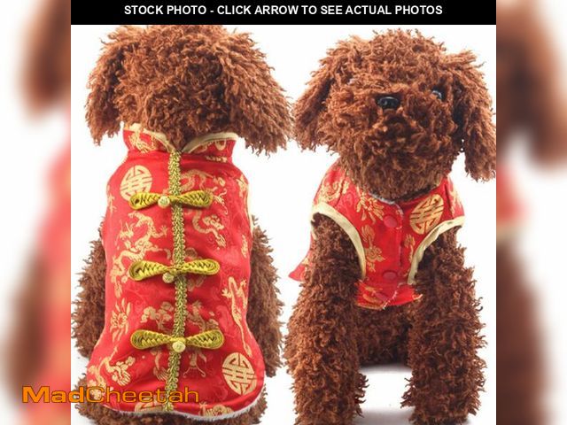 Lot 74-14213311 - SEIS New Year Dog Knot Buttons Costume Dragon Cat Cheongsam Winter Pet Clothes Vest of the Tang Dyna...