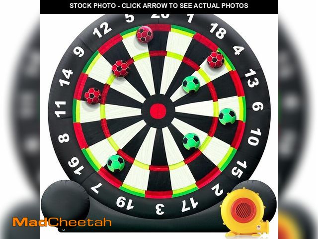 Lot 74-13710285 - OZIS Giant Outdoor Inflatable Soccer Darts Board with 8 Soccer Balls &amp; 350W Blower for Kick Dart...