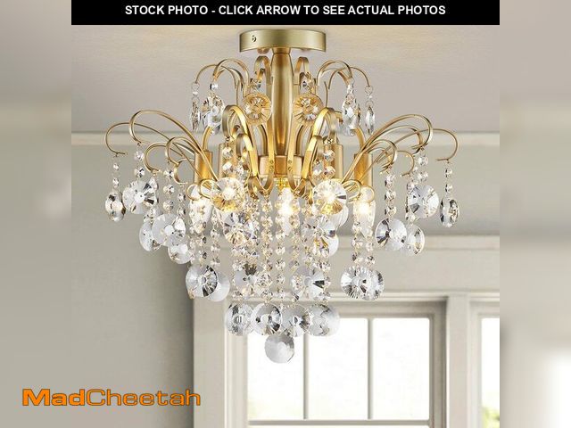 Lot 74-12461381 - WUZUPS Crystal Chandelier Flushmount Ceiling Light Modern Lighting Fixture for Bedroom Hallway Bar K...