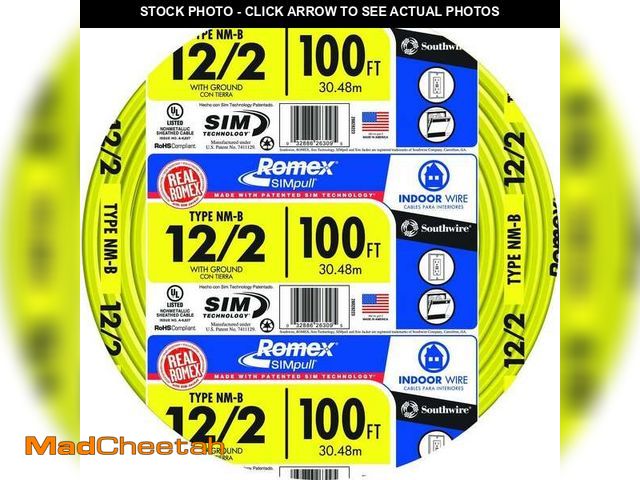 Lot 74-11200417 - Southwire 100 ft. 12/2 Solid Romex SIMpull CU NM-B W/G Wire - UNUSED