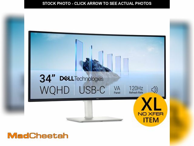 Lot 74-12658474 - Dell 34 Plus USB-C Curved Monitor - S3425DW - 34-inch (3440 x 1440) up to 120 Hz 21:9 Display, VA Pa...