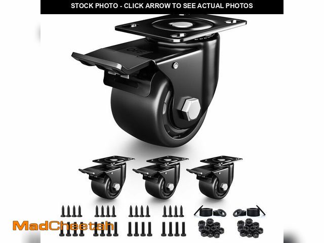 Lot 74-14331020 - ANDUTEES 3 Inch Heavy Duty Casters Set of 4, Load 4400lbs, Locking Swivel Plate Industrial Casters w...