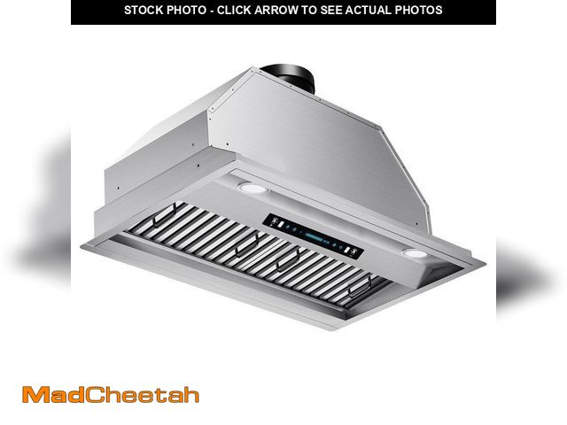 Lot 74-14114270 - Throes 30in. 900 CFM Convertible Ducted to Ductless Insert Range Hood in Stainless Steel with LED Li...