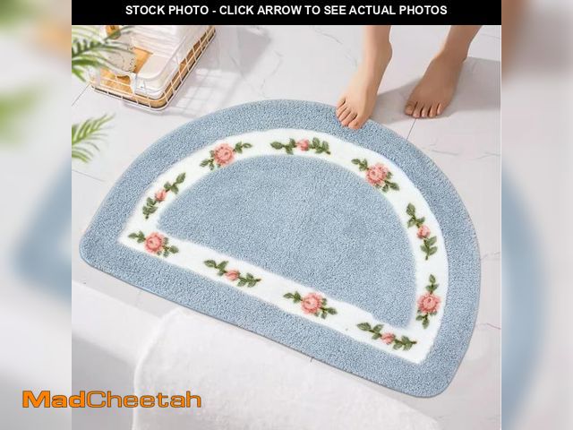 Lot 74-12212627 - ABREEZE Floral Rose Bathroom Rugs Mats 20x31inch,Soft Shaggy Water Absorbent Non-Slip Mat Microfiber...