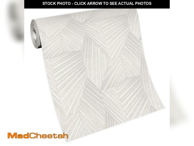 Lot 74-5898118 - Elle Decoration Triangle 3D Light Grey Cream Galerie Wallpaper 11 yd vg x21" - UNUSED