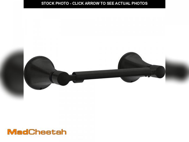 Lot 74-12085850 - Delta Lorna Wall Mounted Pivot Arm Toilet Paper Holder Bath Hardware Accessory in Matte Black - UNUS...