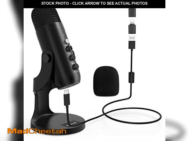 Lot 74-7778792 - (MISSING ADAPTERS/CORDS)ZealSound USB Microphone,Condenser Computer PC Mic,Plug&amp;Play Gaming Micr...