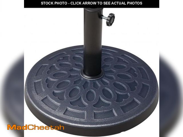 Lot 74-12137165 - Outsunny 26lbs Heavy Duty Umbrella Base, 17" Umbrella Stand Outdoor Base with Decorative Pattern, fo...