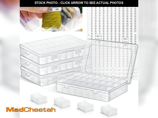 Lot 74-14212801 - Queekay Embroidery Floss Organizer Box Set, Includes Compartments Cross Stitch Organizer Box, Plasti...