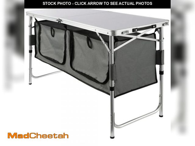 Lot 74-12518025 - (SOME DAMAGE) SKYSHALO Camping Kitchen Table, Quick set-up Folding Camping Table, 3 Adjustable Heigh...