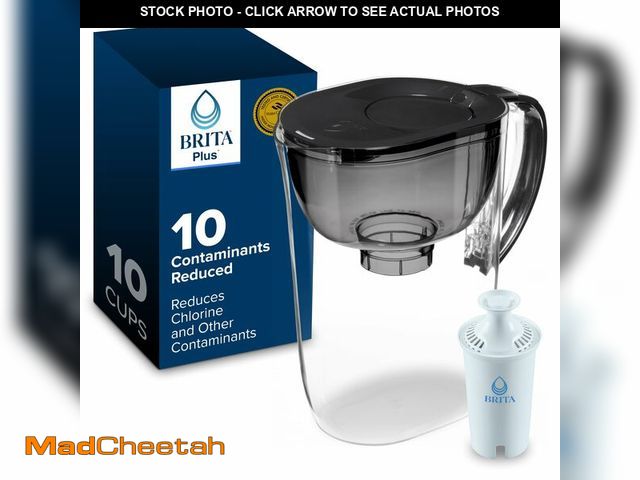 Lot 74-14378803 - Brita Large 10-Cup Water Filter Pitcher with BritaPlus Filter, WQA NSF/ANSI Certified, Reduces 2X Co...