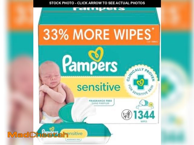 Lot 74-12137934 - Baby Wipes, Sensitive, Water Based Wipe, Clinically Proven, Hypoallergenic, and Unscented for Babies...