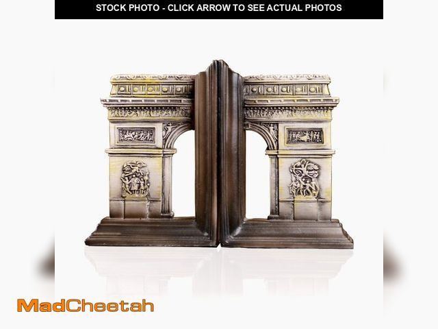 Lot 74-12452468 - Decorative Bookends,Office Bookends,Bookends of The Arc De Triomphe,Book Ends for Heavy Books,Book H...