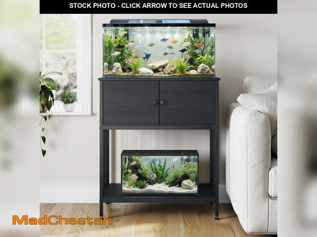 Lot 74-12888554 - Naipo 20 Gallon Metal Fish Tank Stand with Cabinet,Heavy Duty Aquarium Stand, Turtle Tank, Reptile T...