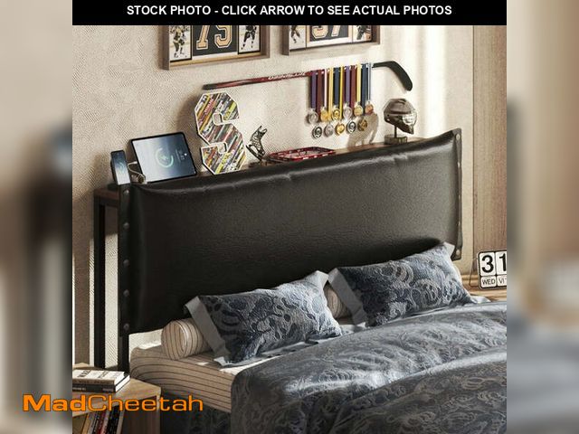 Lot 74-13683044 - (MISSING ONE PIECE)Patbrela Headboard Full Size, Luxury Oil-Waxed Leather Upholstered Headboard with...