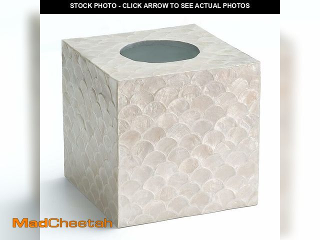 Lot 74-13541444 - CHI AN HOME 5.8Ã¢â¬Â Capiz Tissue Box Cover, Square Decorative Tissue Holder with Bottom Slider, H...