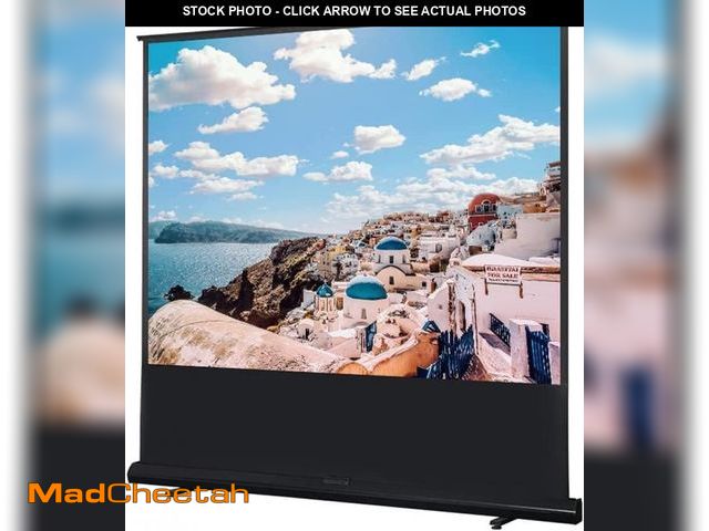 Lot 74-12207332 - MYOYAY 84 Inch Manual Pull up Projector Screen 4:3 4K HD Floor Standing Projector Screens Portable a...