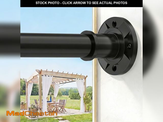 Lot 74-14341196 - VIOREMOS Tension Curtain Rod 31 to 124 in Extra Long Curtain Rod Spring Adjustable Heavy Duty Matte ...