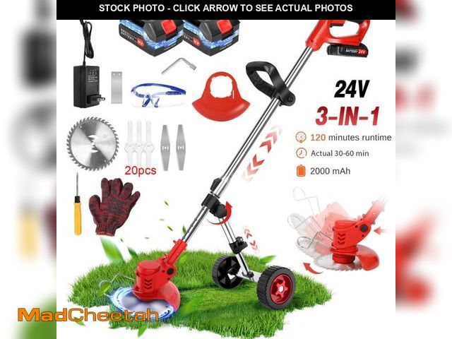 Lot 74-12490711 - Cordless Weed Eaters Electric Grass Trimmer &amp; Edger, Tanbaby 6 inch 3-in-1 Weed Wacker Kit with ...