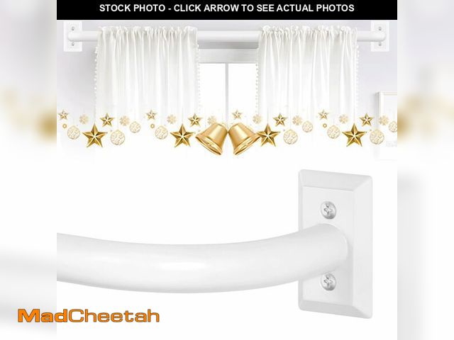 Lot 74-13056196 - TVWOO White Wrap Around Curtain Rods 48 to 90 Inch:Blackout Adjustable Window Curtain Rod,Room Darke...