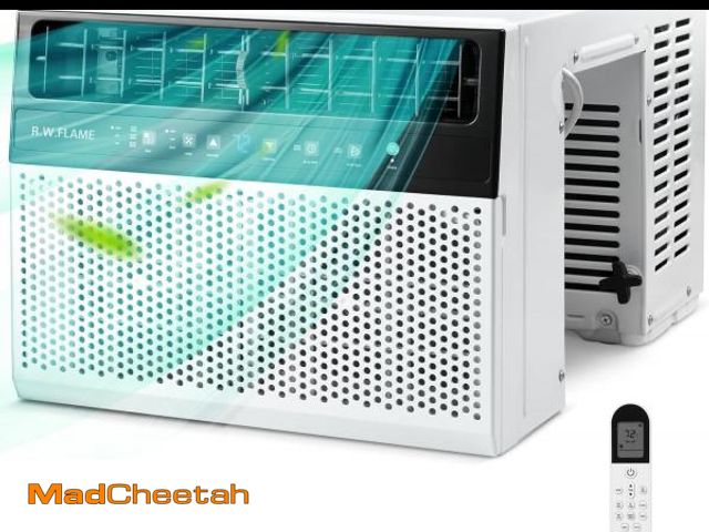 Lot 74-12104412 - R.W.FLAME 10,000 BTU U-Shaped Window Air Conditioner, Cools Up to 450 Sq.Ft, 6 Modes, 24H Timer, Ene...
