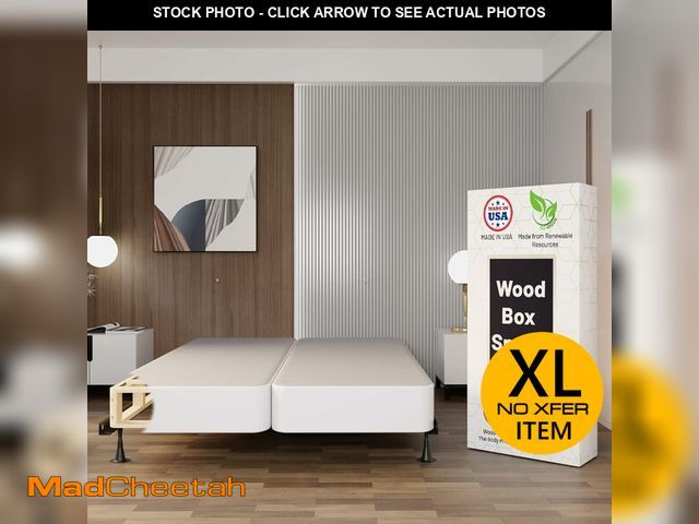 Lot 74-12899674 - Mattress Solution, 4-Inch Sturdy Wood Box Spring for Mattress Support - Durable and Fully Assembled,...