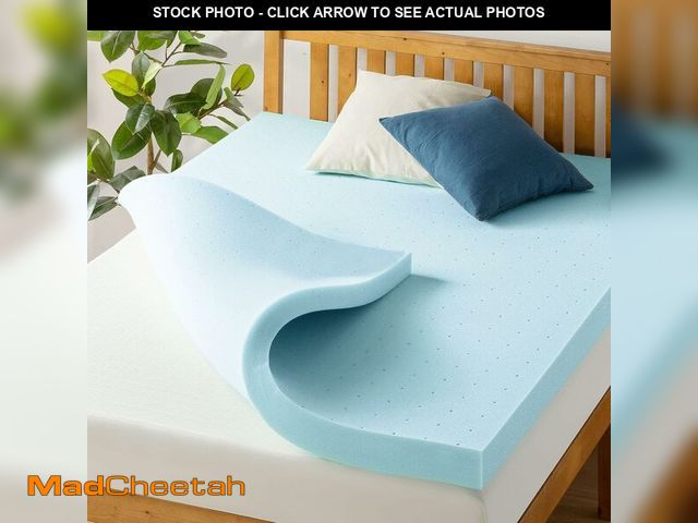 Lot 74-14581668 - Best Price Mattress 4 Inch Ventilated Memory Foam Mattress Topper, Cooling Gel Infusion, CertiPUR-US...