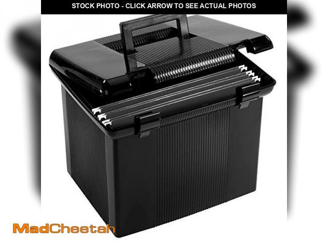 Lot 74-12400048 - Pendaflex Portable File Box with File Rails, Simple Document Storage, File Bin for Home and Office, ...
