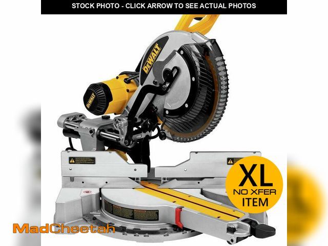 Lot 74-12629622 - DEWALT Miter Saw, 12 Inch Double Bevel Sliding Compound Miter Saw, Blade Wrench and Material Clamp, ...