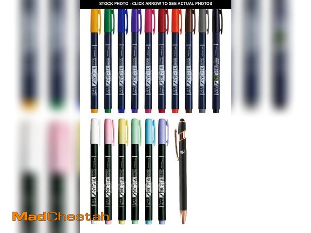 Lot 74-11557767 - Tombow Fudenosuke Water-based Brush Pen Hard Tip 10 Standard Colors, Soft Tip 6 Pastel Colors, Total...