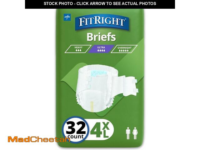 Lot 74-13041526 - (ONE IS OPEN) Medline FitRight Incontinence Diapers, Specialty Size Adult Diapers, For Men And Women...